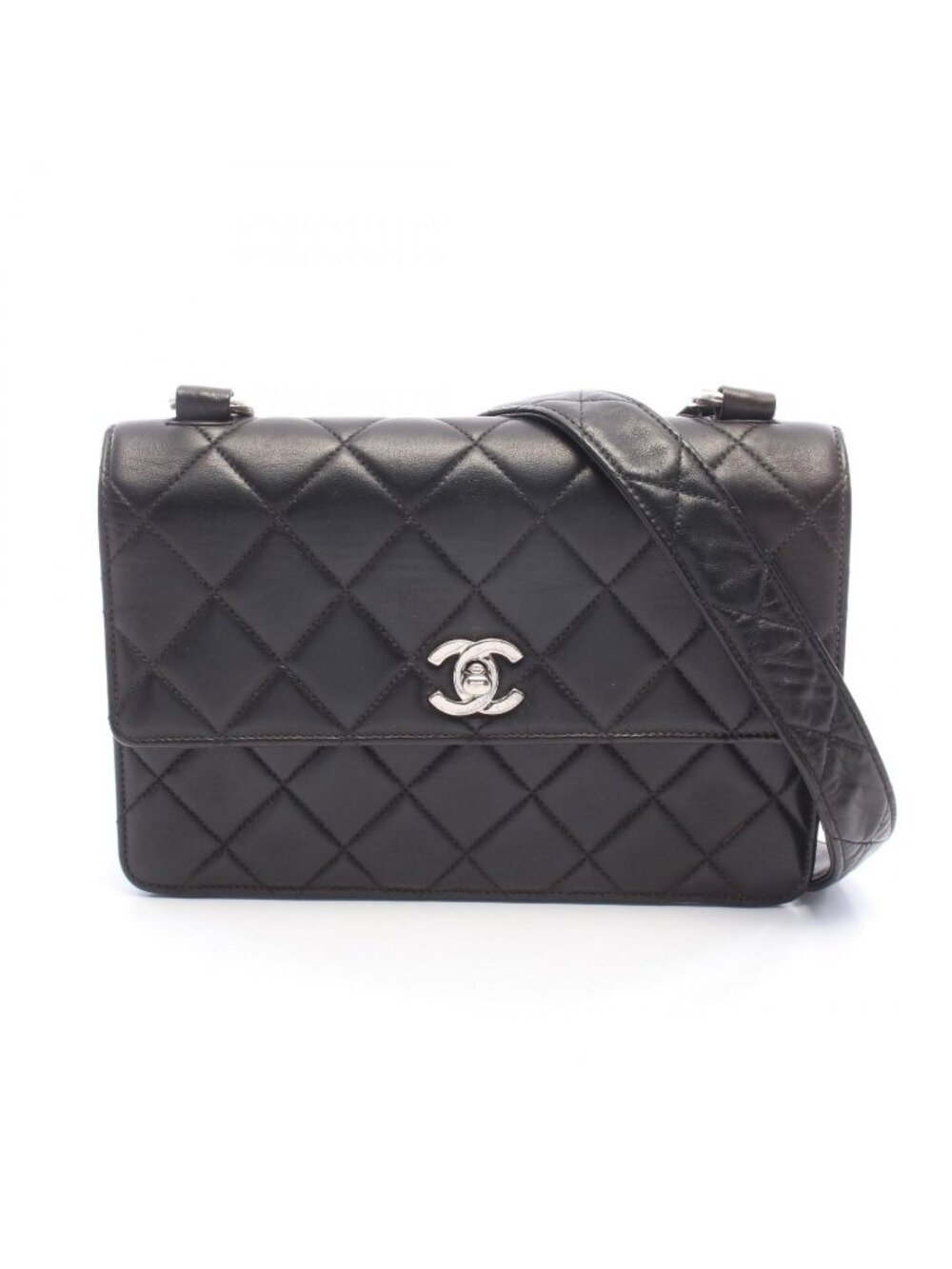 Chanel Shoulder Bag Quilted Black Lambskin